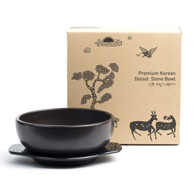 Crazy Korean Cooking Korean Stone Bowl (Dolsot), Sizzling Hot Pot for Bibimbap and Soup (Large, No Lid) - Premium Ceramic - Image 2